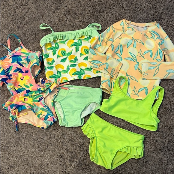 Toddler girl 2T rash guard, one piece and bikini swimsuits bundle! - Picture 1 of 4